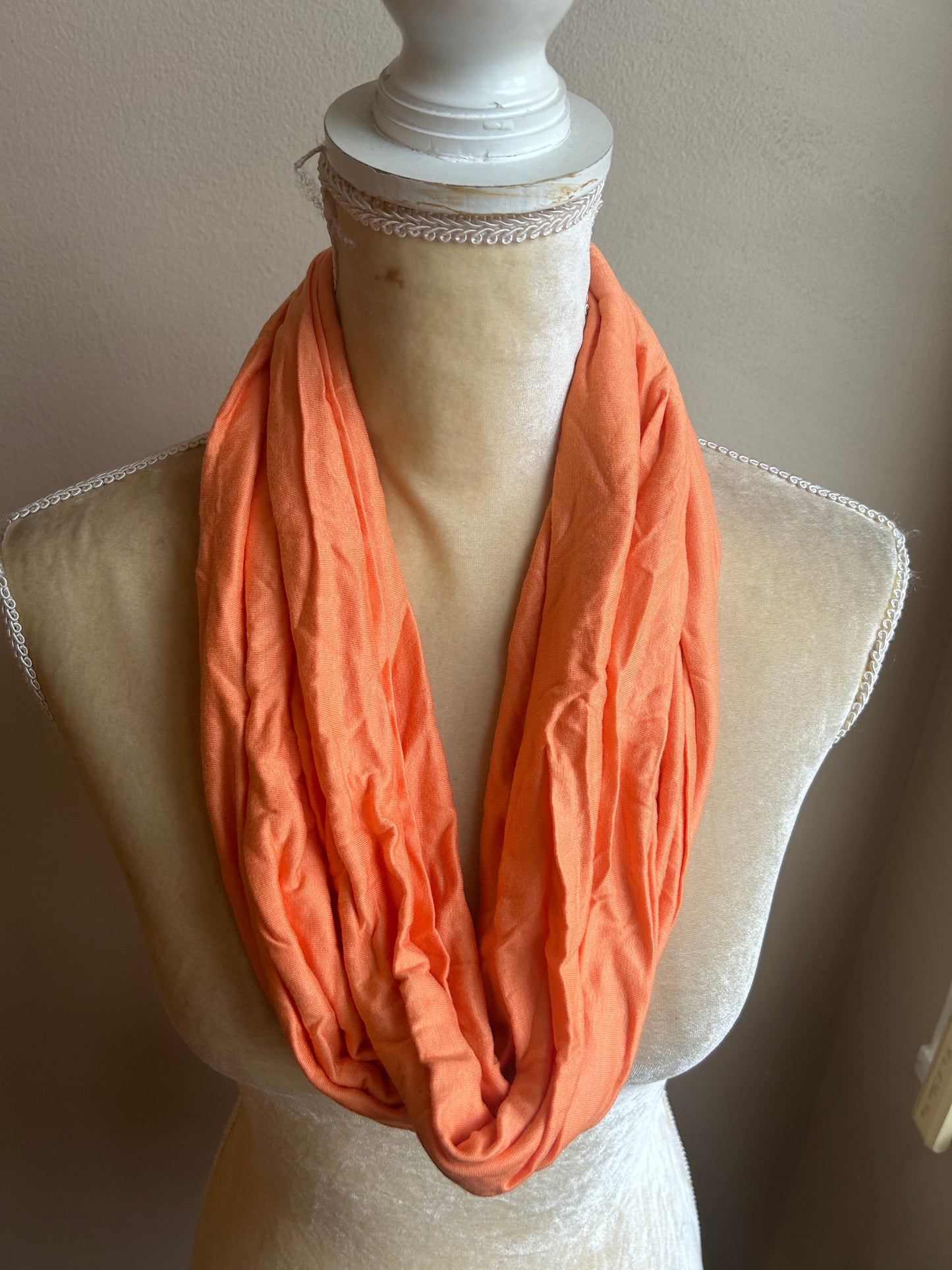 New Womens Infinity Scarf Orange Viscose 5001-3102