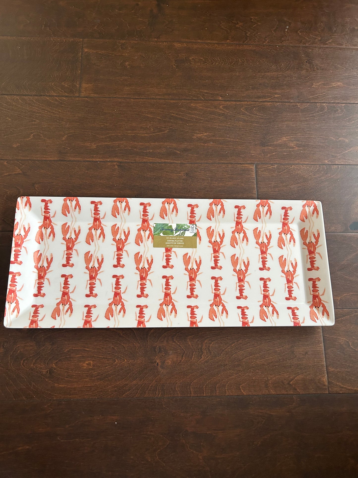 Set Of 2 Tommy Bahama Lobster Melamine Platter New 19”x7.5”