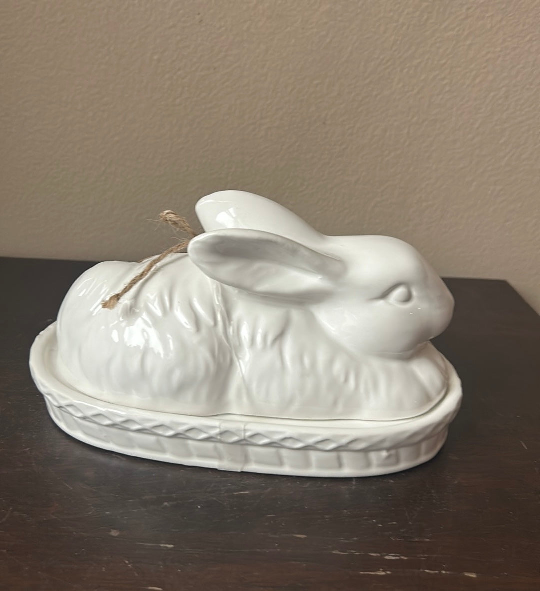 Arlington New Butter Dish With Lid Easter Bunny White Ceramic