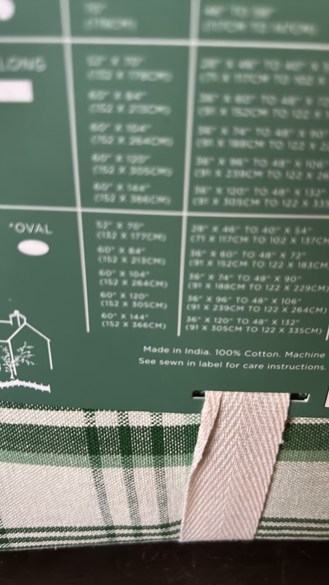 Rachel Ashwell St Patrick’s Day Green White Plaid Tablecloth Cotton