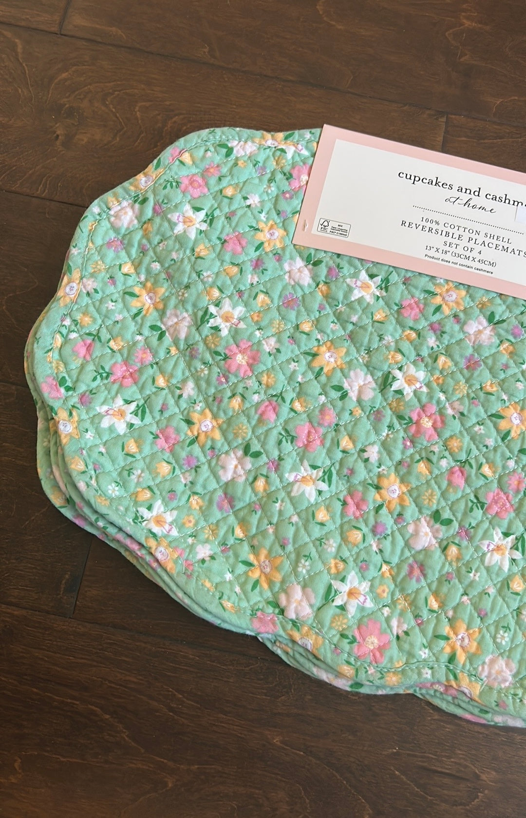 Rachel Ashwell Easter Eggs Placemats Reversible Floral New Oval Pastels