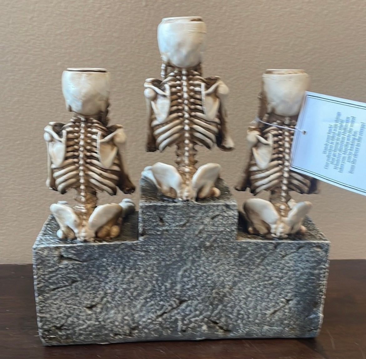 Martha Stewart Halloween Skeleton Candelabra 3 Taper Candle Holder New