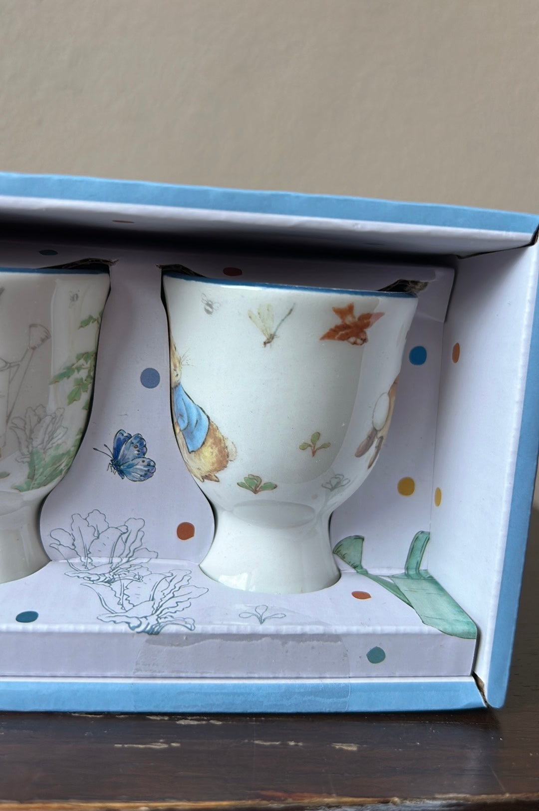 Beatrix Potter Peter Rabbit Boiled Egg Holder Mini Cup Spring Gift Set of 4 NEW