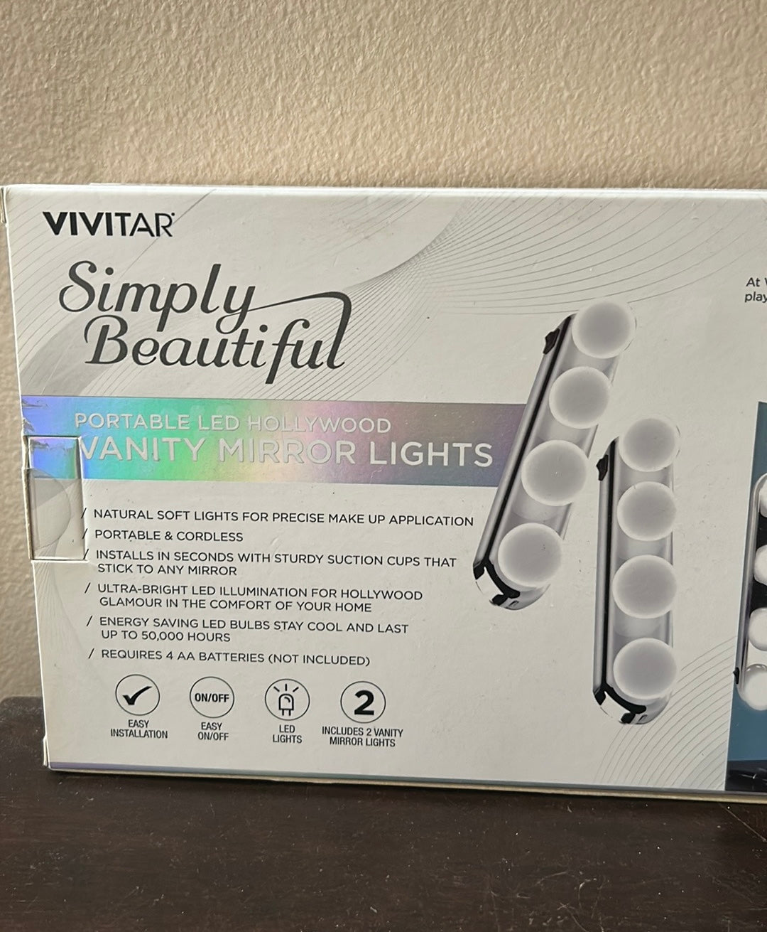 Vivitar 2 Pack Simply Beautiful Portable LED Hollywood Vanity Mirror Lights NEW
