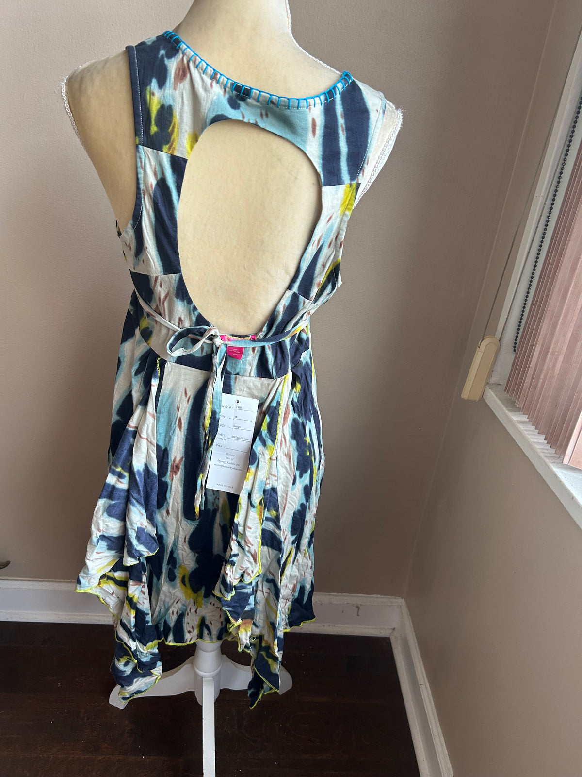 Mystery Women’s Tye Dye Dress Sz M Cotton Viscose New 5003