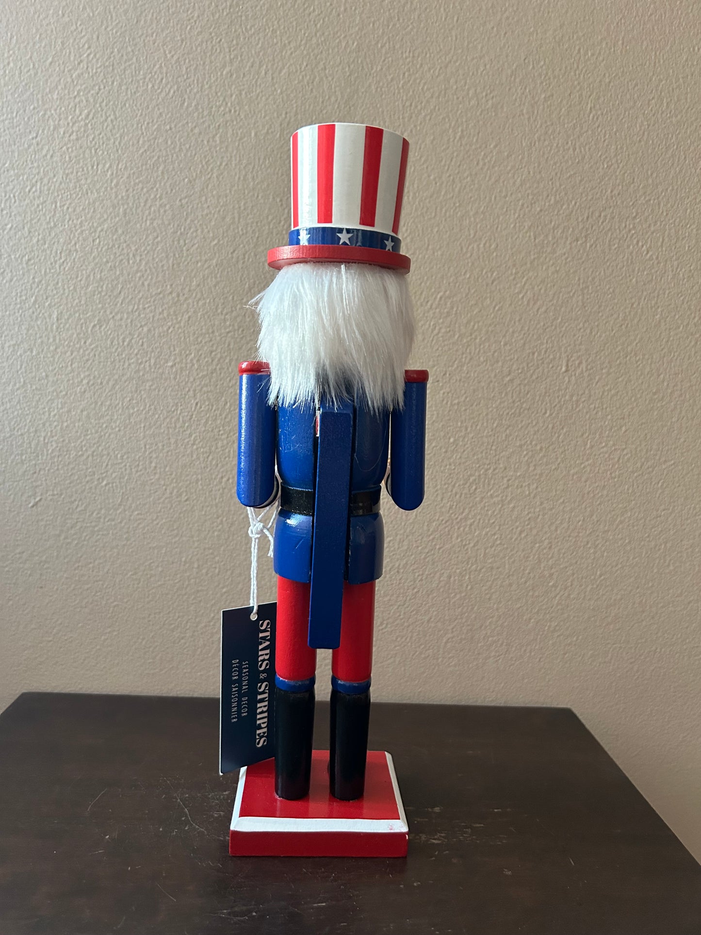 Stars & Stripes New Americana Wood Nutcracker With Drum 14”Tall