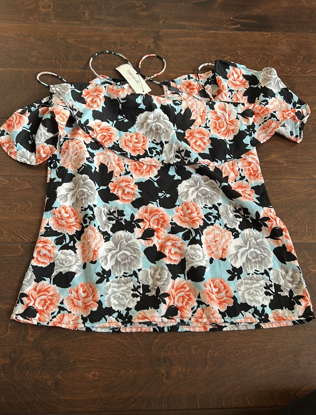 Blue Rain Womens Blouse Sz XS New Floral Cold Shoulder ST2125