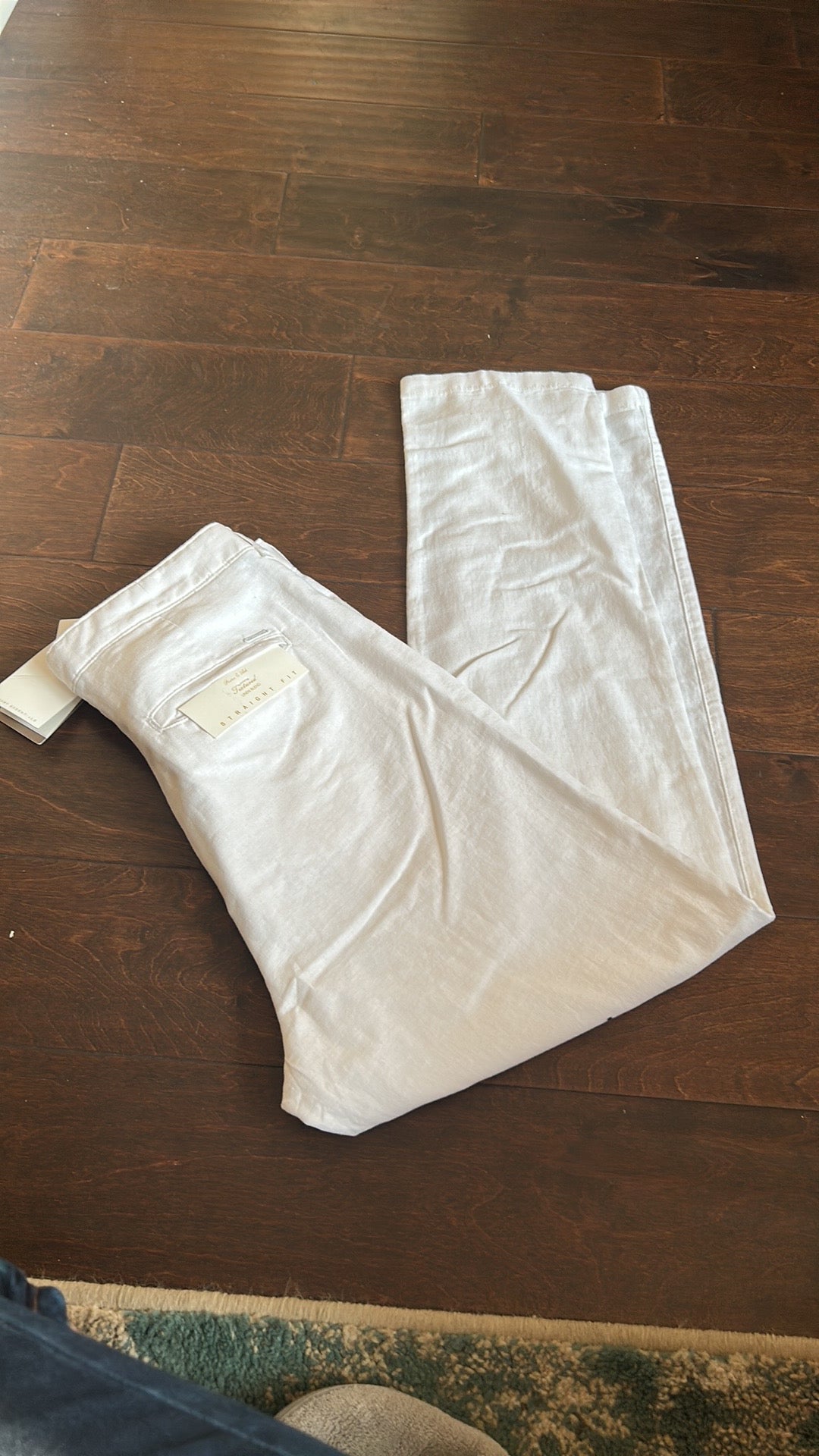 Porter & Ash Mens Chino Linen Biodegradable sustainable Pants Off White Sz 29