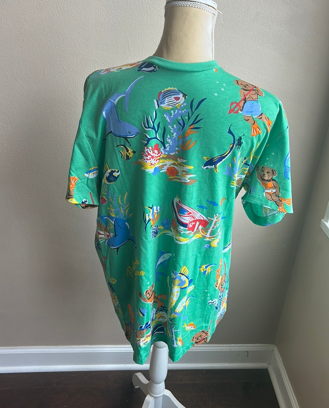 Polo Ralph Lauren Mens T-shirt Tropical Fish Beat Sz M Anchor Cotton