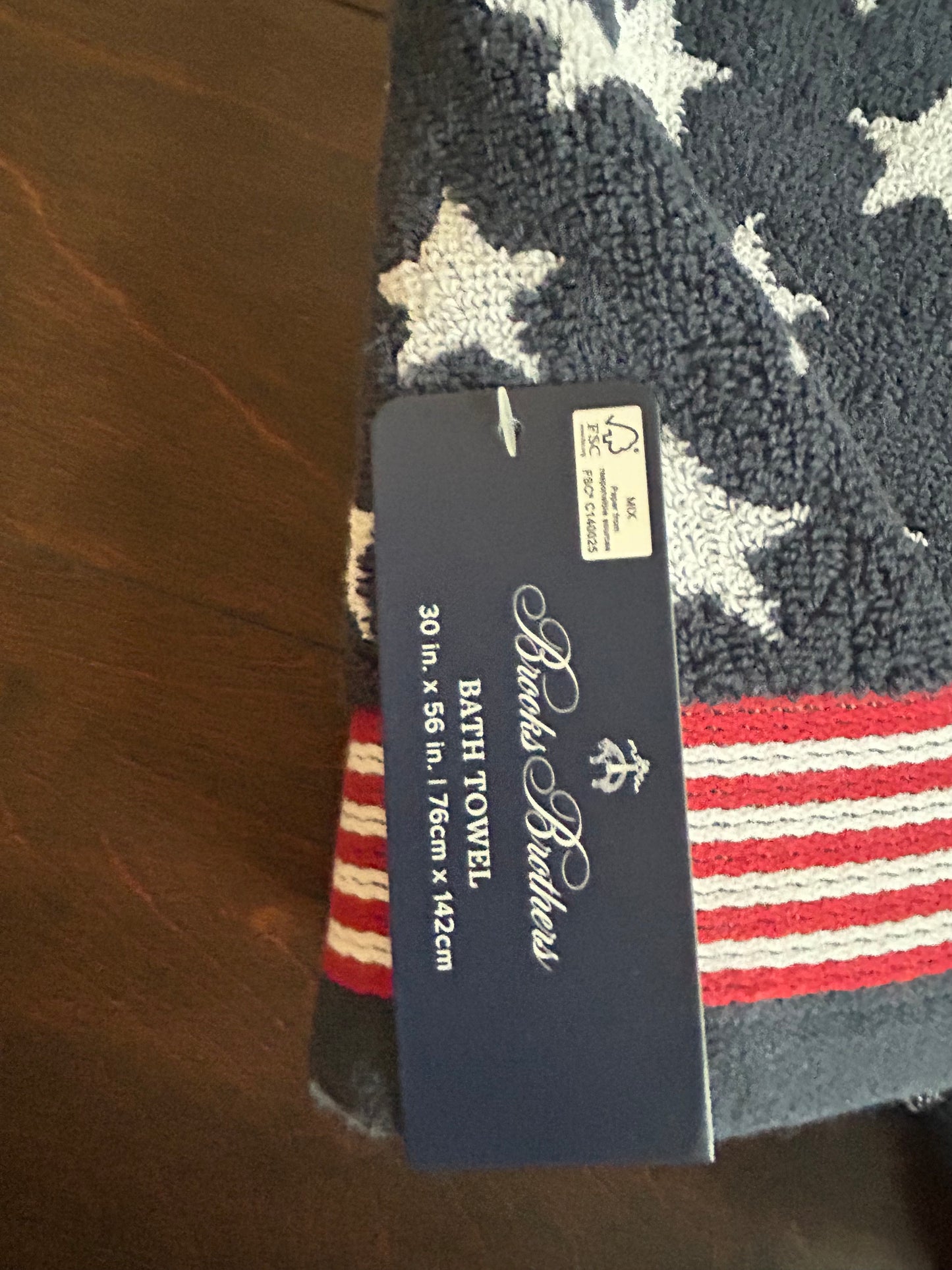 Brooks Brothers Beach Towel Americana July 4th Cotton Stars Stripes Blue red New