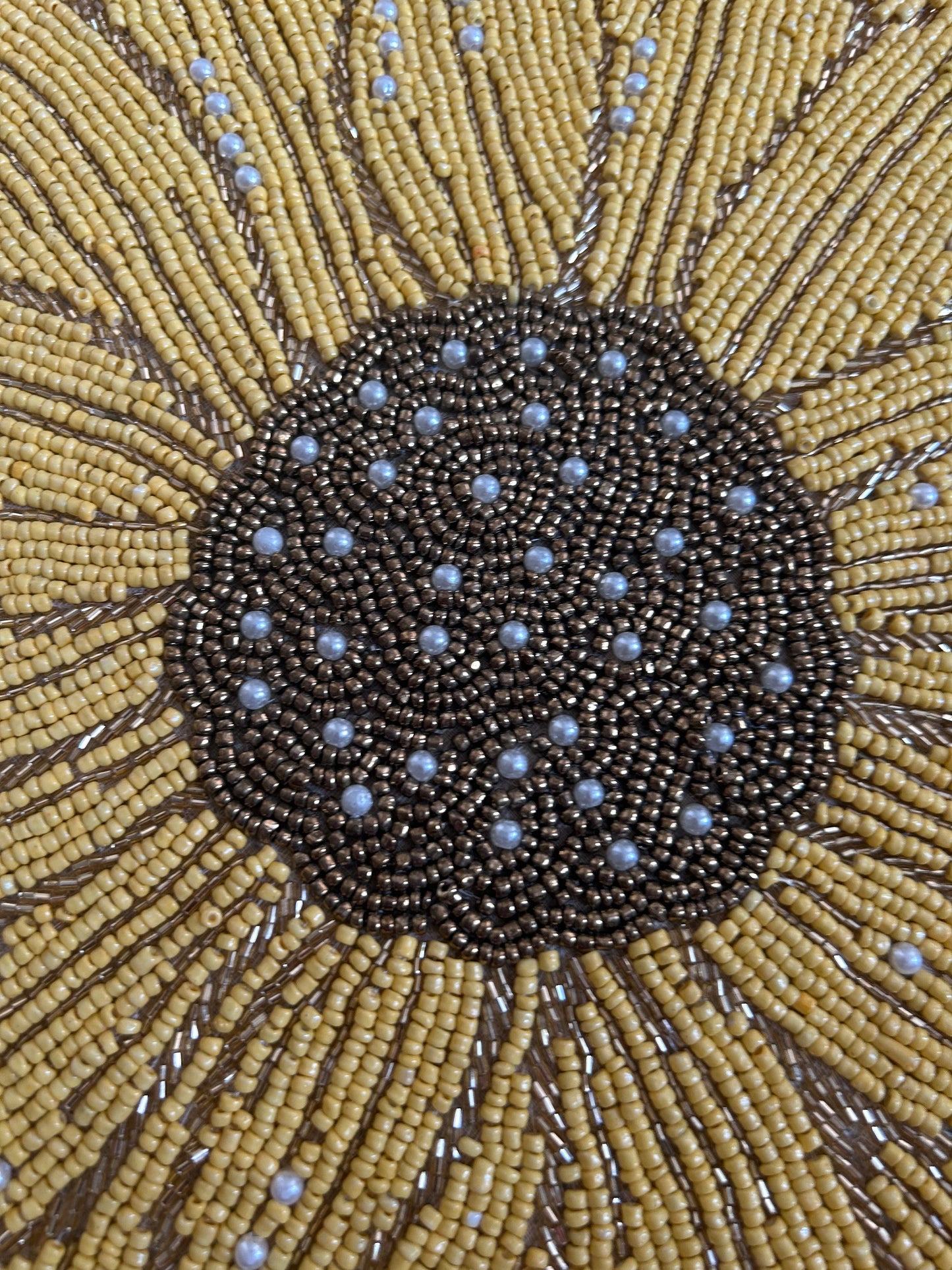 2 Cynthia Rowley Beaded Sunflower Charger New Fall Decor Placemat