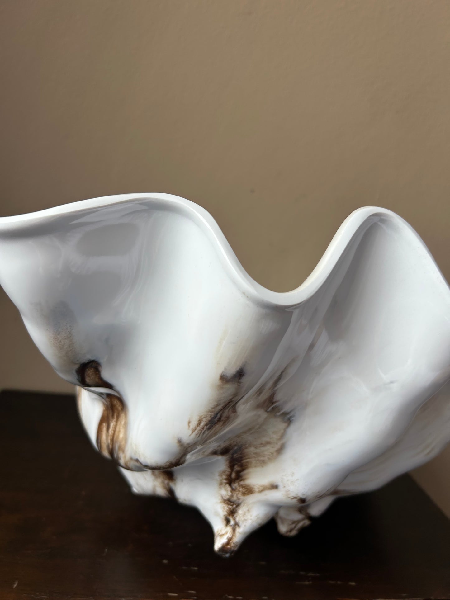 Sigrid Olsen Shell Shaped Bowl Rustic New Centerpiece Melamine 18”x12”