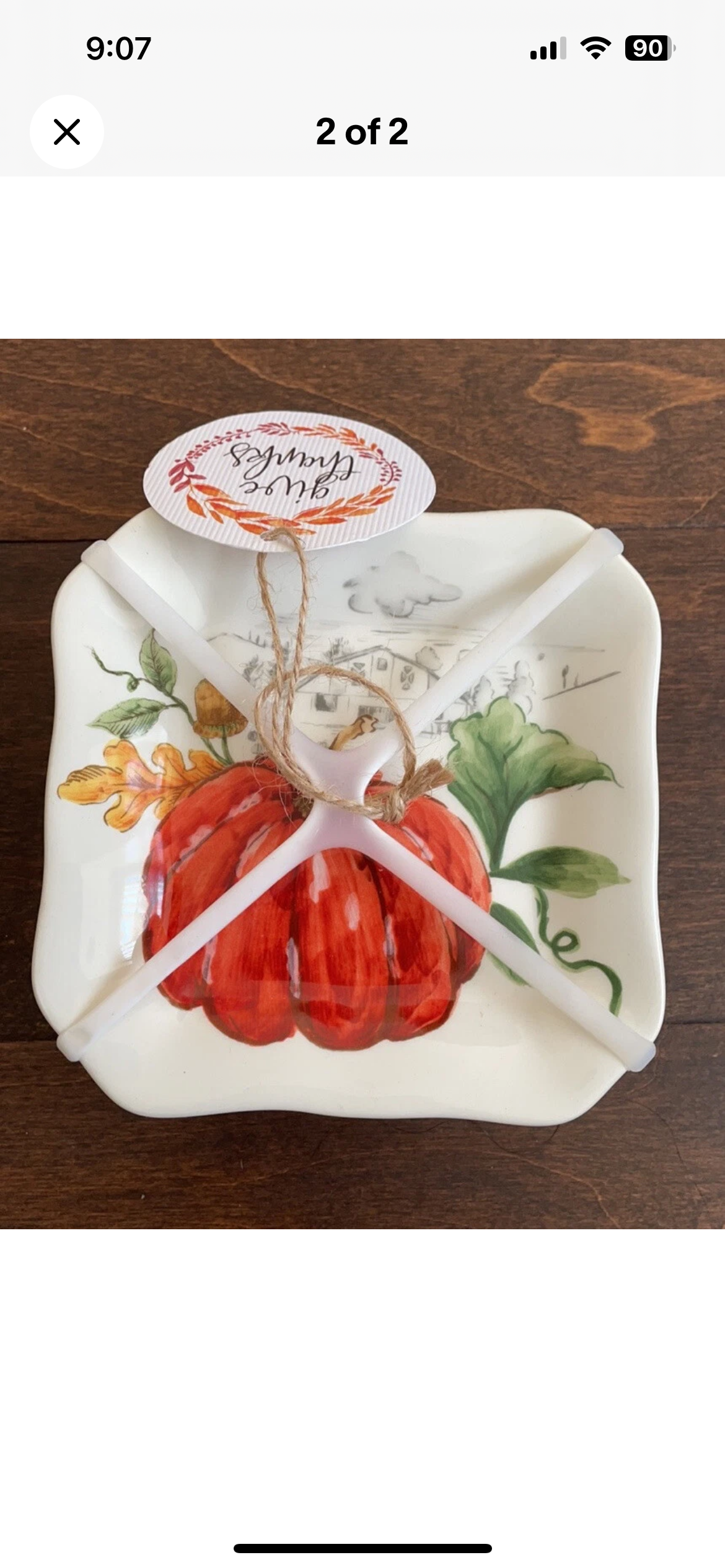MAXCERA Set Of 4 Pumpkin Fall Thanksgiving Dessert Appetizer Plates