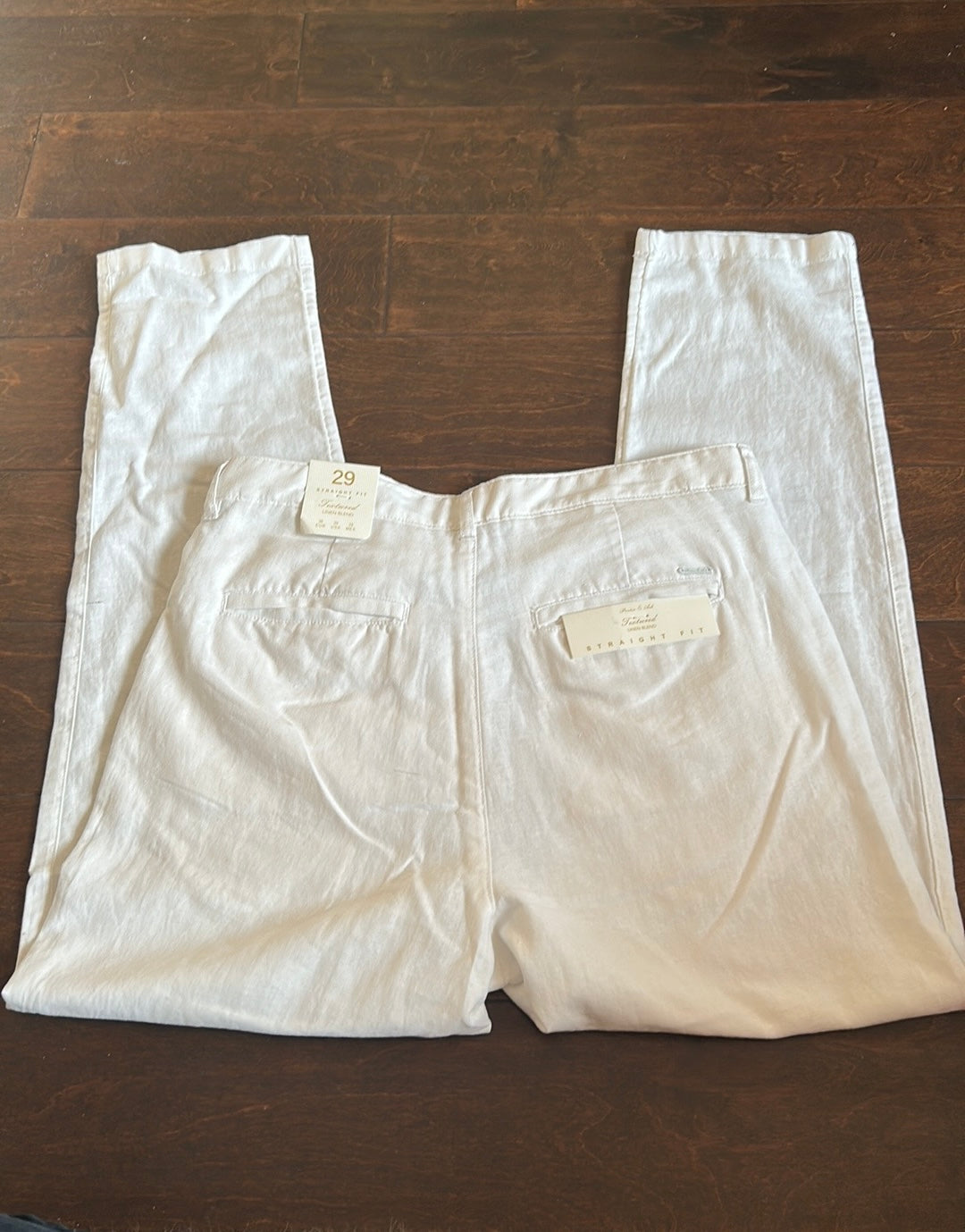 Porter & Ash Mens Chino Linen Biodegradable sustainable Pants Off White Sz 29