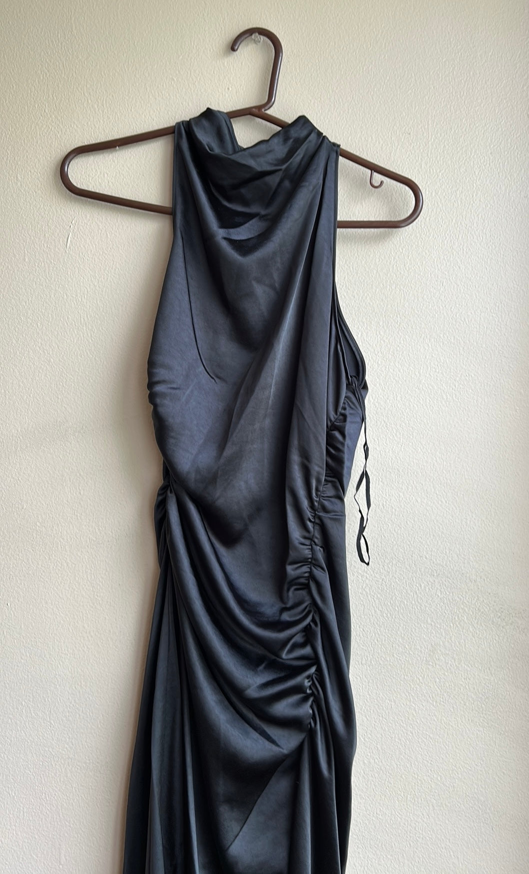 A.L.C Inez Black Midi Dress Ruched Sz S New Formal