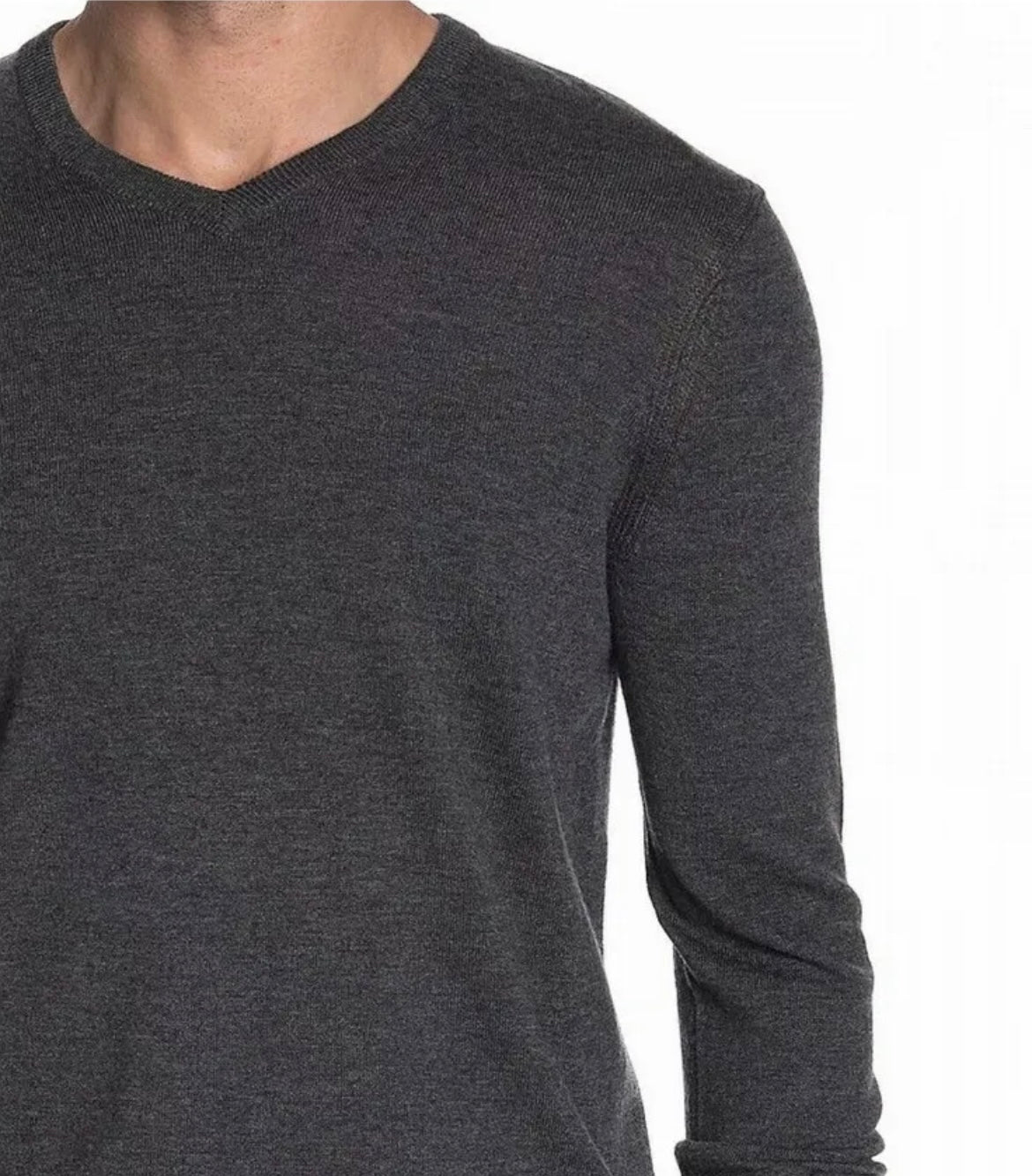 Theory Mens Sweater Charcoal Gray Size XXL Pullover Riland Wool Blend