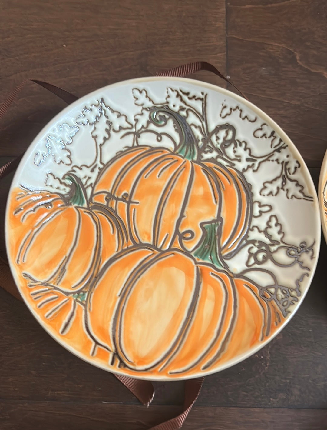 Set of 4 Eli + Ana Thanksgiving Fall Autumn Pumpkin Appetizer Dessert Plates
