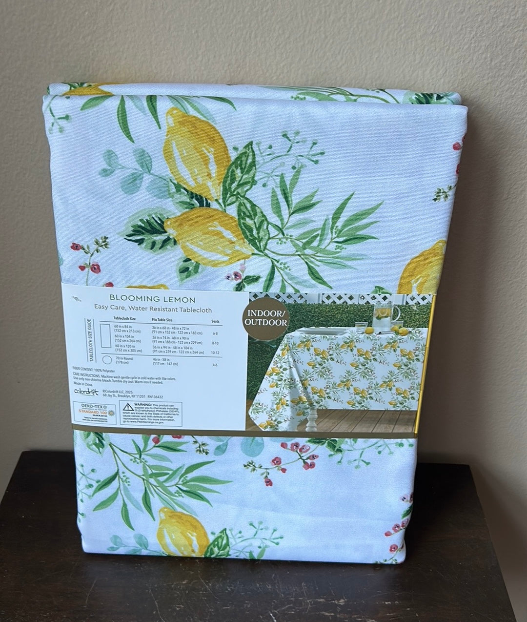 Colordrift New Tablecloth Lemons Spring Blooms Oblong