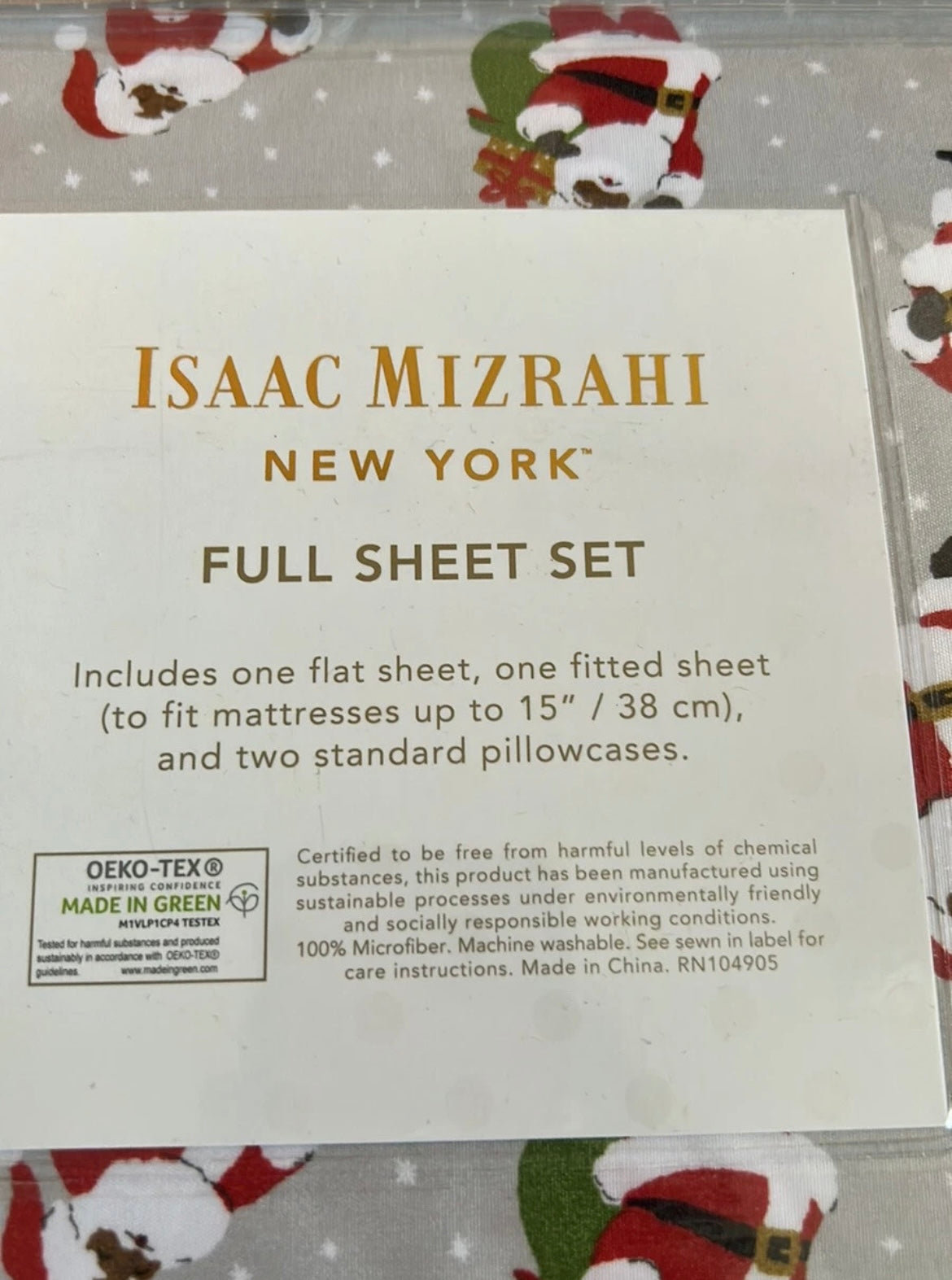 Isaac Mizrahi New York African American Santa Full Sheet Set Microfiber Diverse