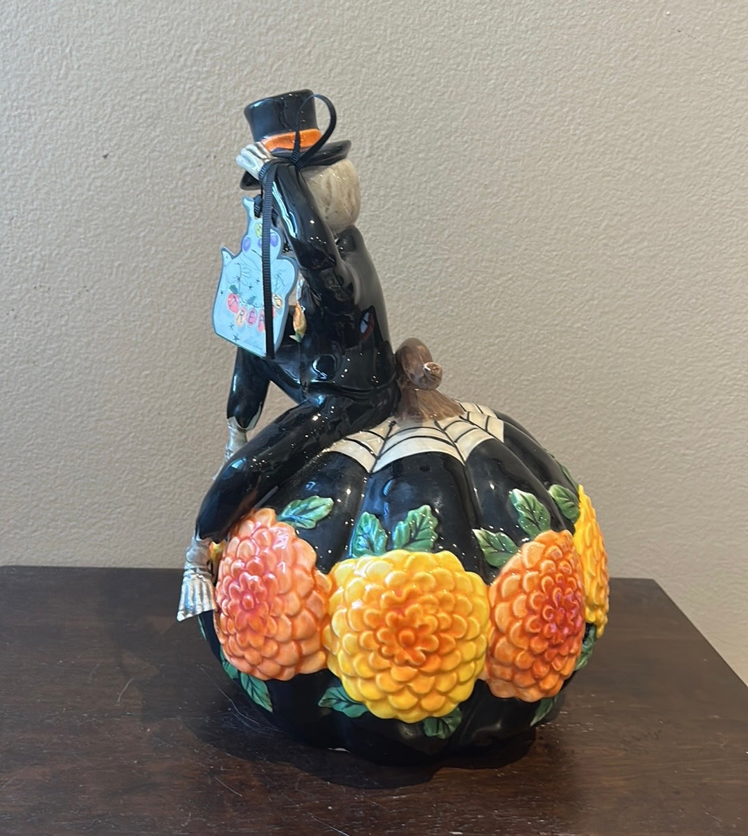 Blue Sky Clayworks Day of the Dead Skeleton Pumpkin Figurine by Heather Goldminc