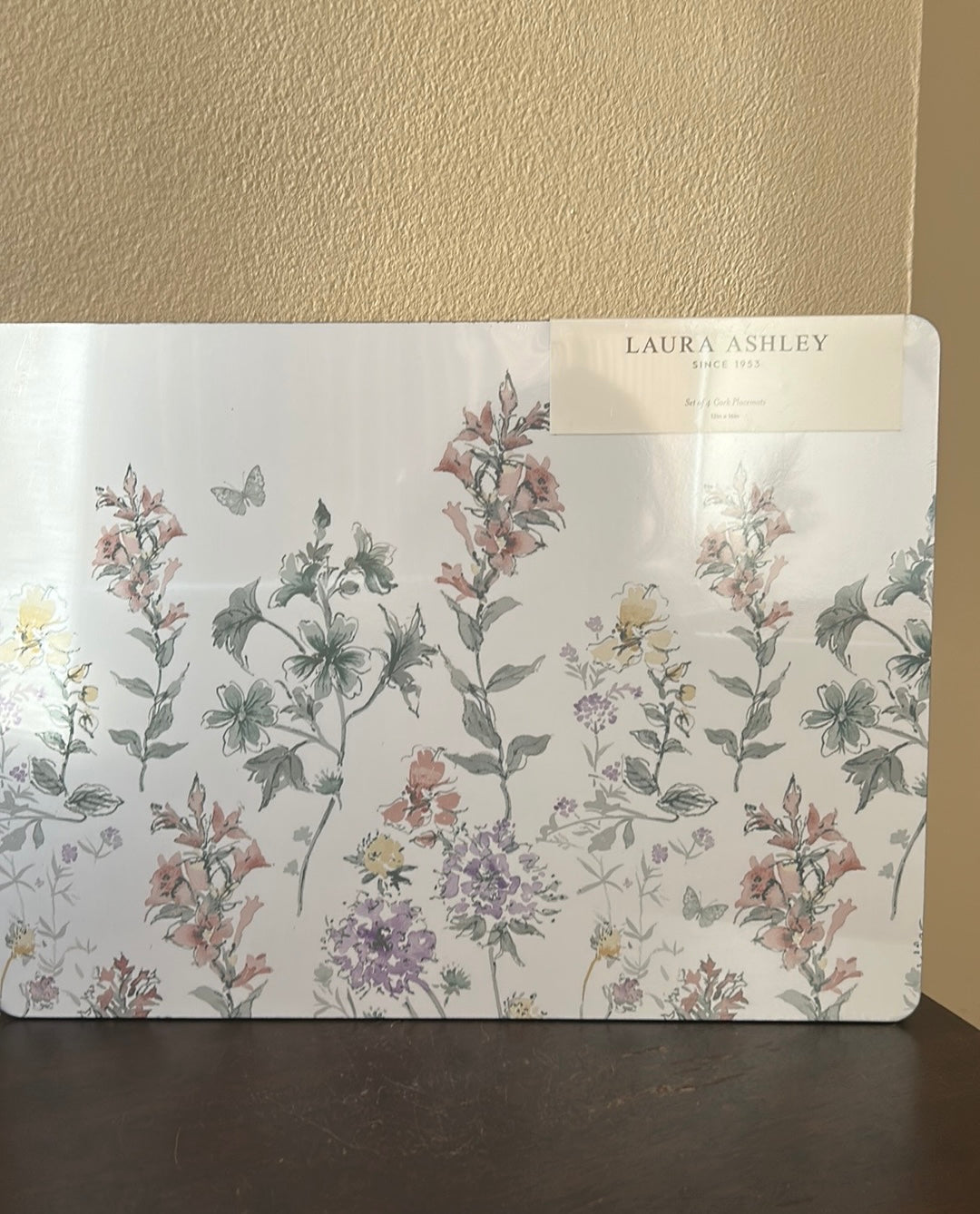 Laura Ashley Set Of 4 Cork Placemats New Floral Spring