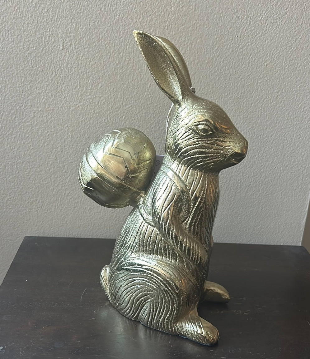 Rachel Ashwell Metal Bunny Rabbit Gold Easter Egg Backpack New 11 1/4”
