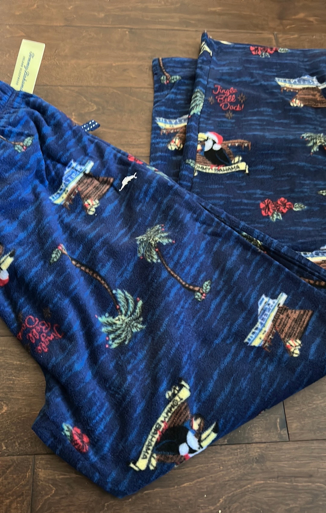 Tommy Bahama Men’s Pajama Pants Tropical Christmas Toucan Santa New Fleece