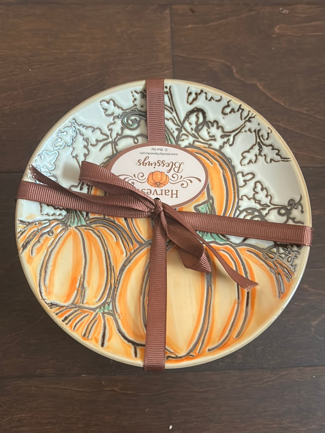 Set of 4 Eli + Ana Thanksgiving Fall Autumn Pumpkin Appetizer Dessert Plates