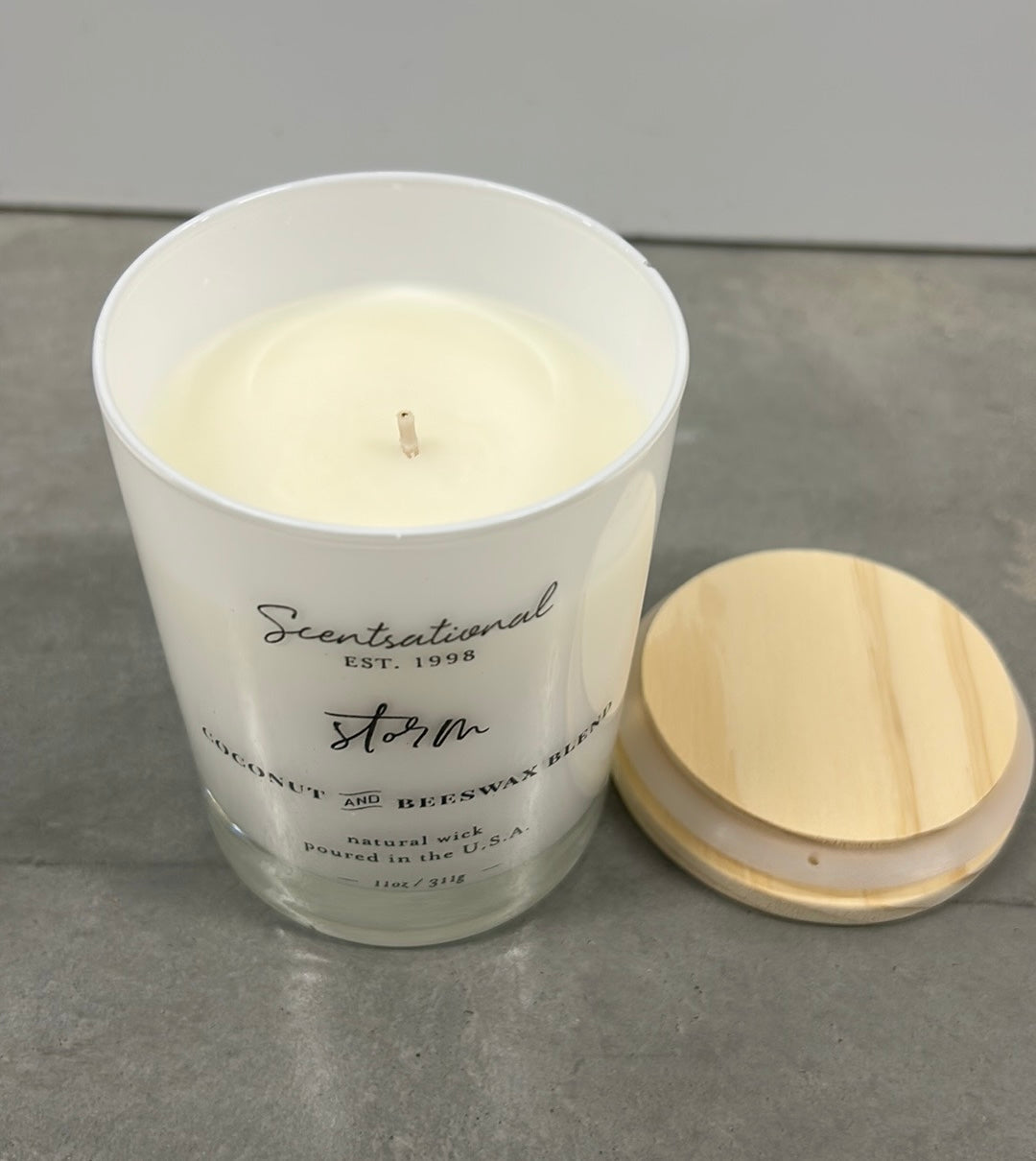 Scentsational Candle Storm Glass Jar 11 Oz Coconut Beeswax New