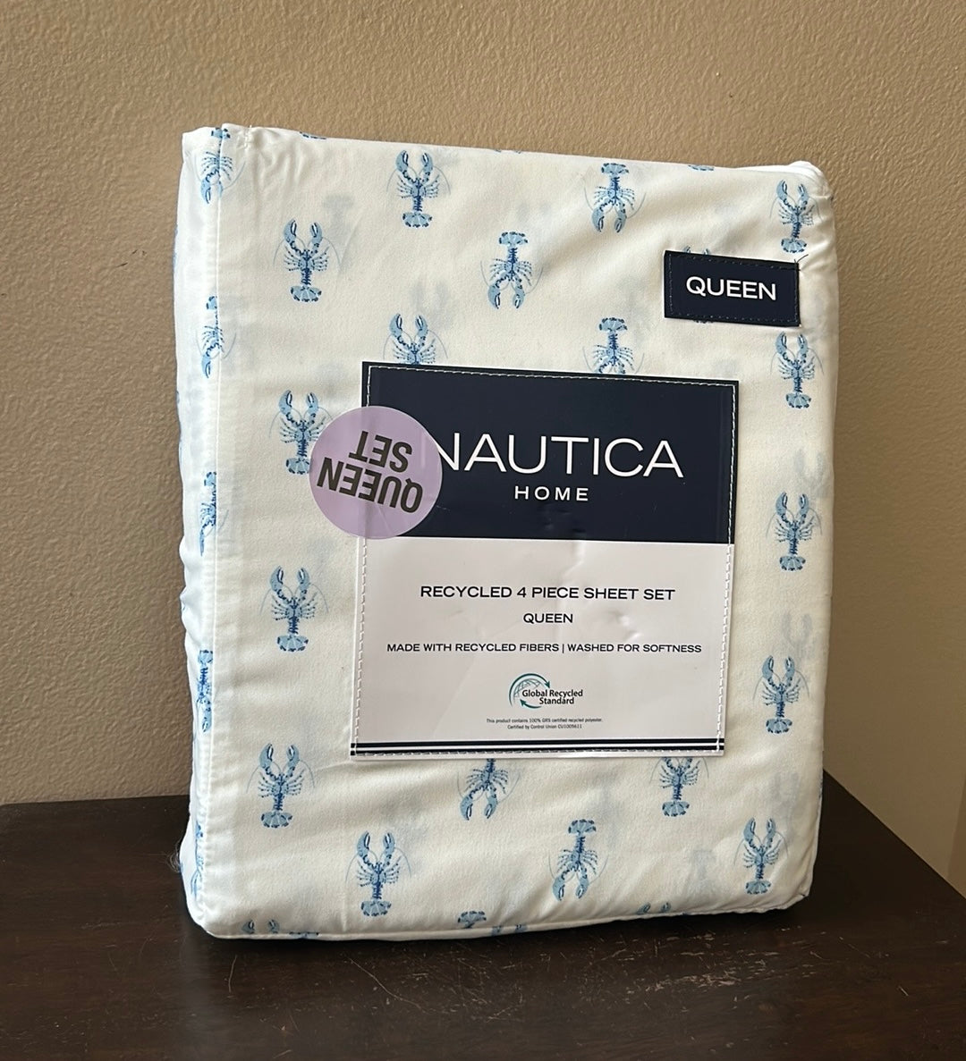 Nautica Sheet Set New Blue Lobster Print Queen Nautical Tropical