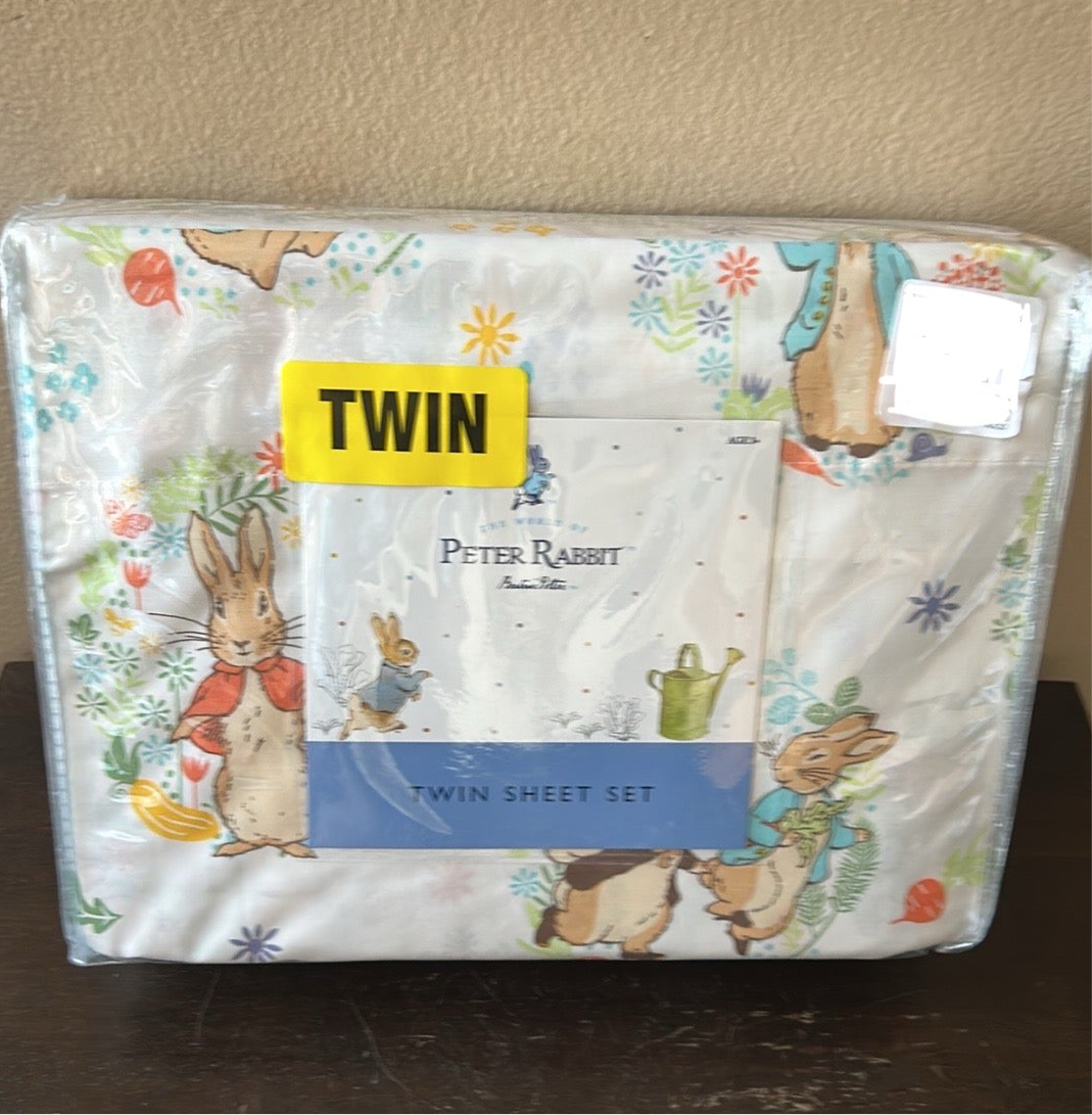Peter Rabbit Twin Sheet Set New Cotton Easter Spring Floral