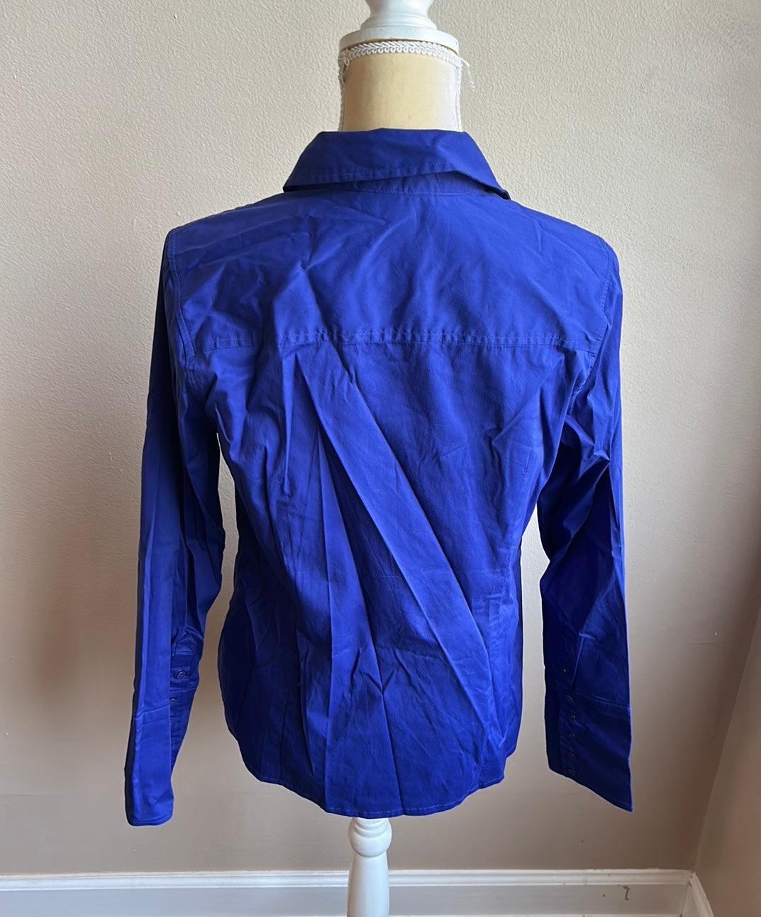 Urban Cotton Company Long Sleeve Cotton Blend Blue Shirt Sz M ST1925