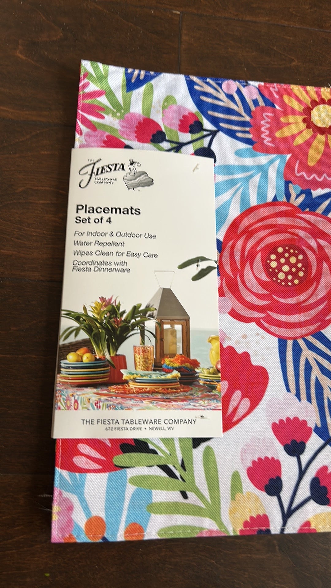 Fiesta Set Of 4 Placemats Floral Colorful New