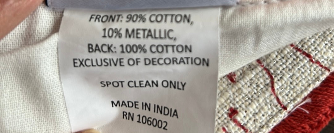 4 Nicole Miller Home Christmas Reindeer Placemats Beige Gold Cotton New