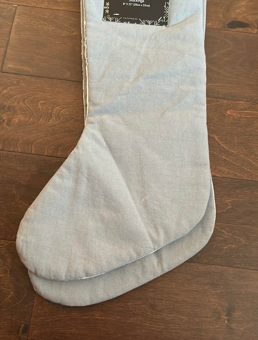 2 Tahari Embroidered Stocking Christmas Beaded Gray Silver Snowflake