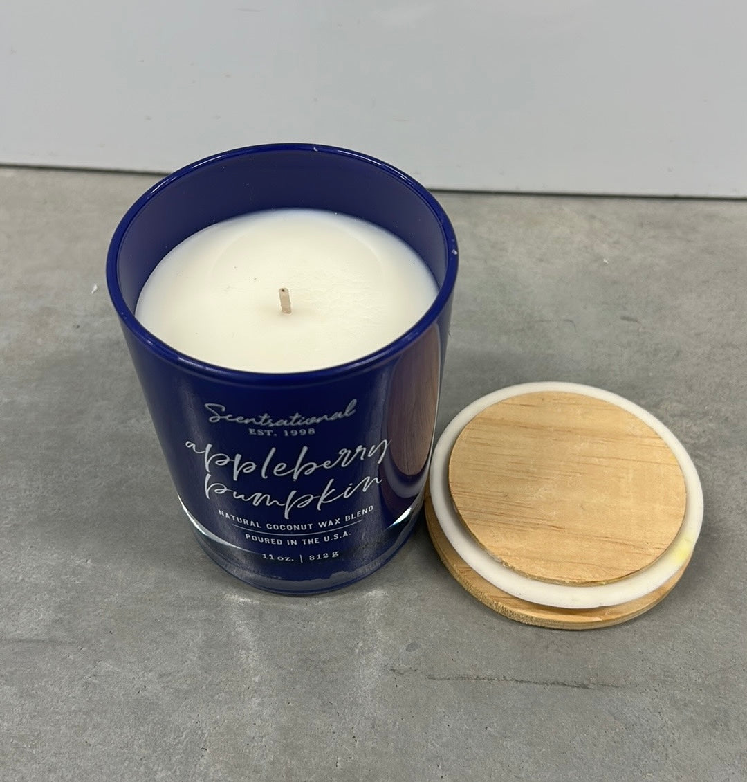 Scentsational Appleberry Pumpkin Candle Glass Jar 11 Oz Coconut Wax