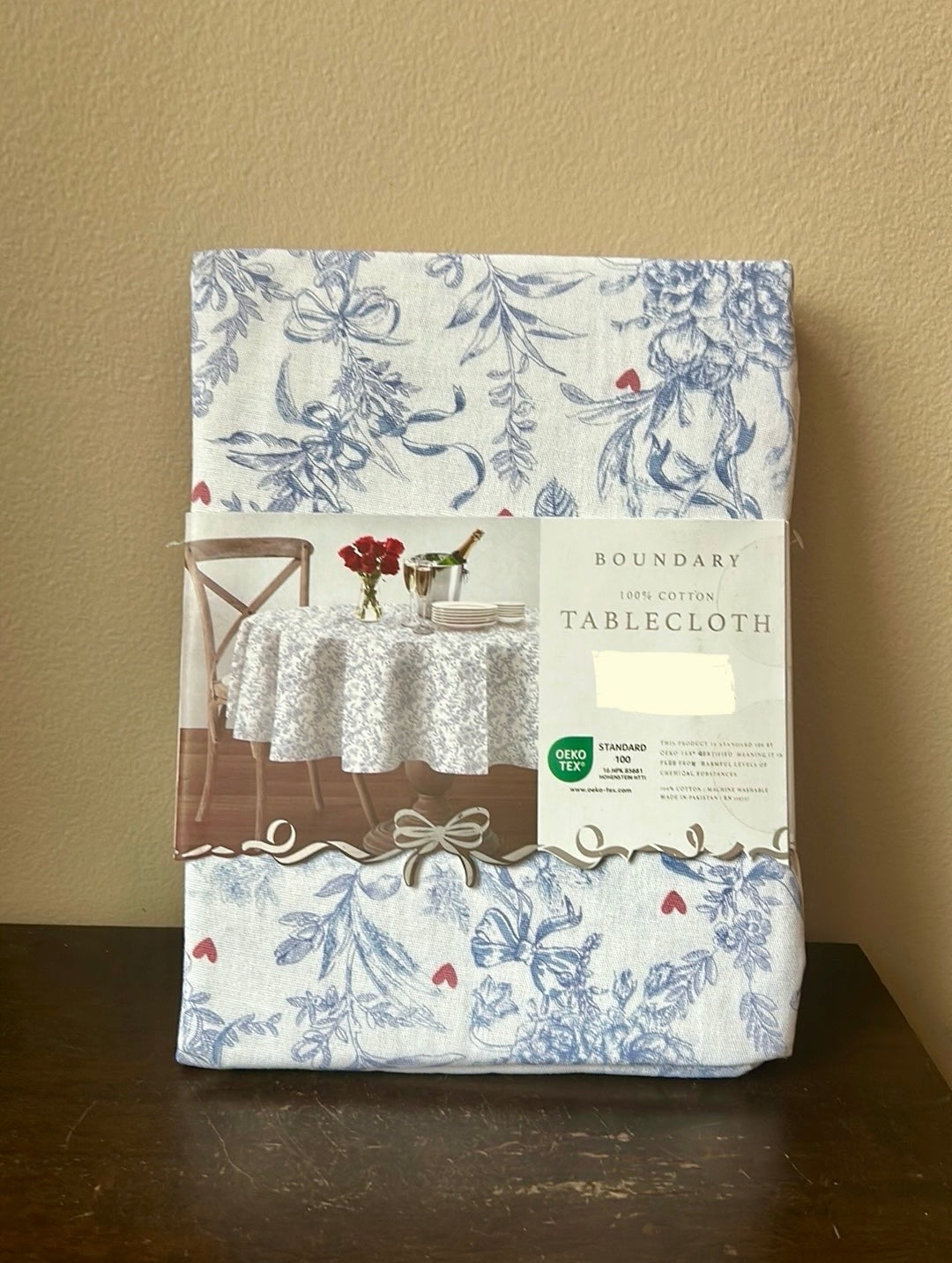 New Valentines Day Tablecloth Floral Bows Hearts Love Etoile Cotton