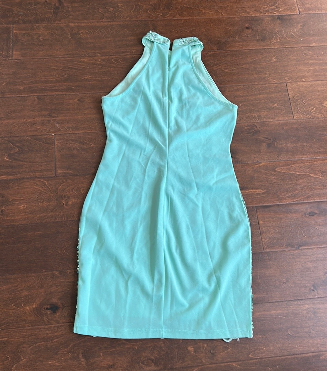 Quiz Women’s Embroidered Dress Sz M (UK38) Green Sequins Formal ST2825