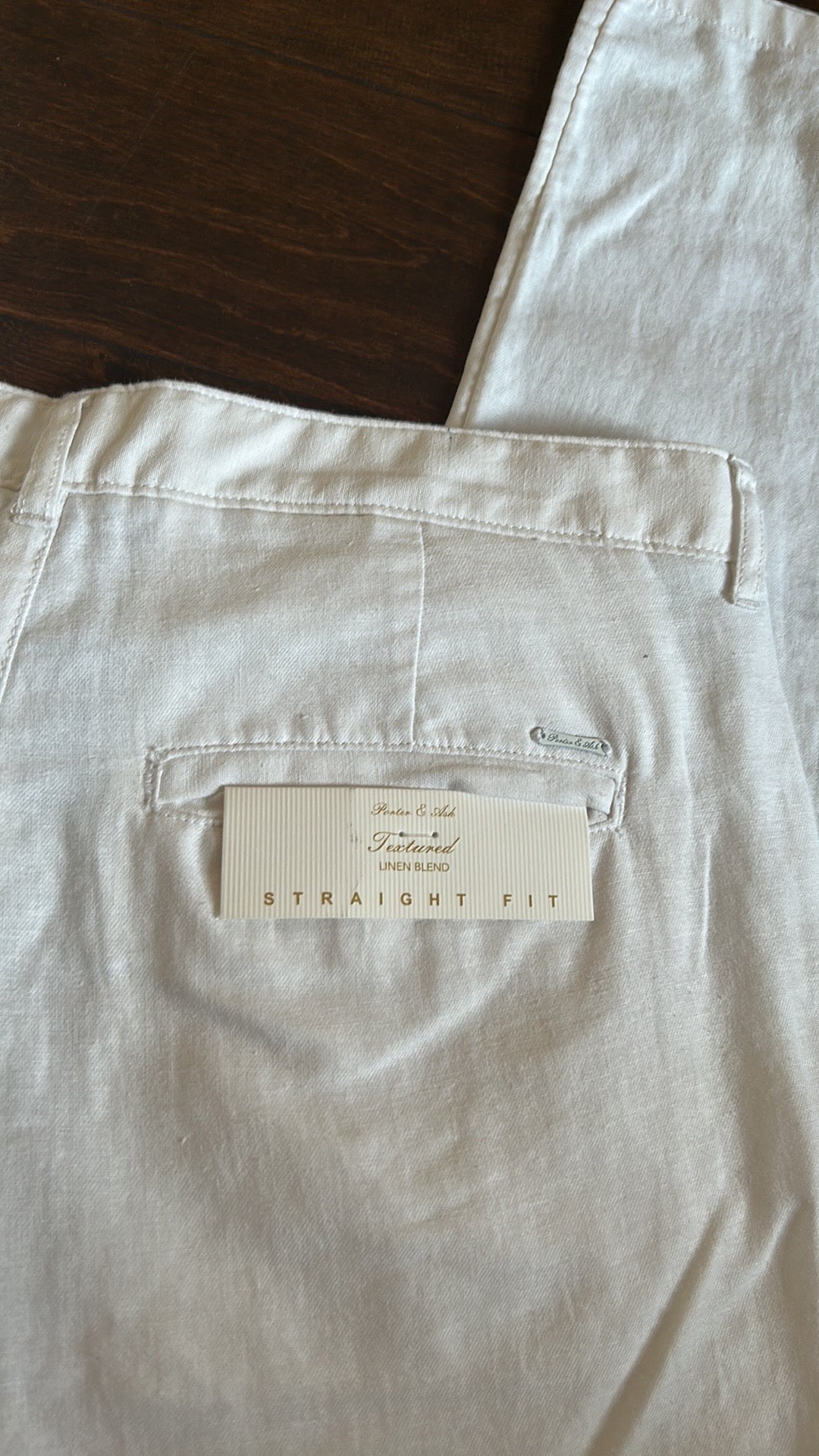Porter & Ash Mens Chino Linen Biodegradable sustainable Pants Off White Sz 29