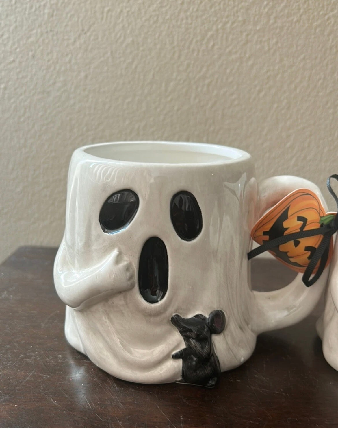Blue Sky Clayworks Mugs set of 2 New Ghost Halloween themed