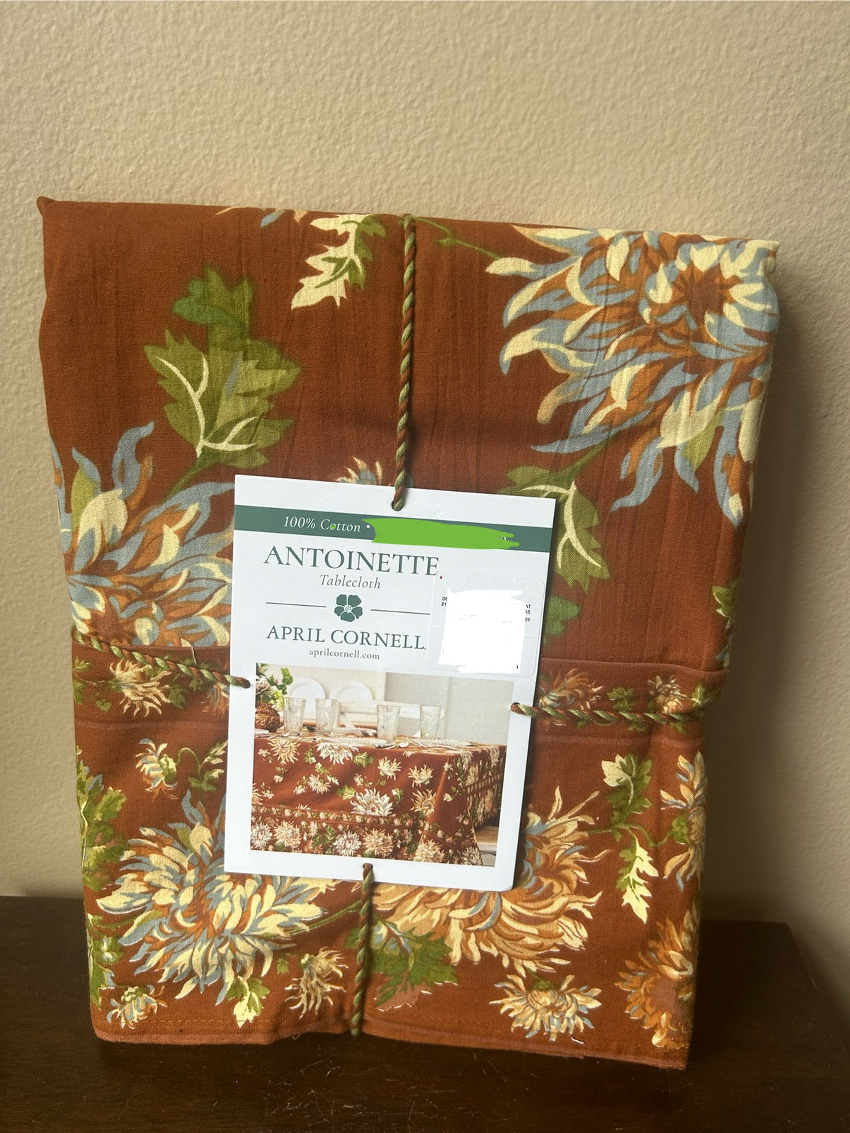 April Cornell Cotton Tablecloth Antoinette 60”x 84” Oblong Floral Fall New