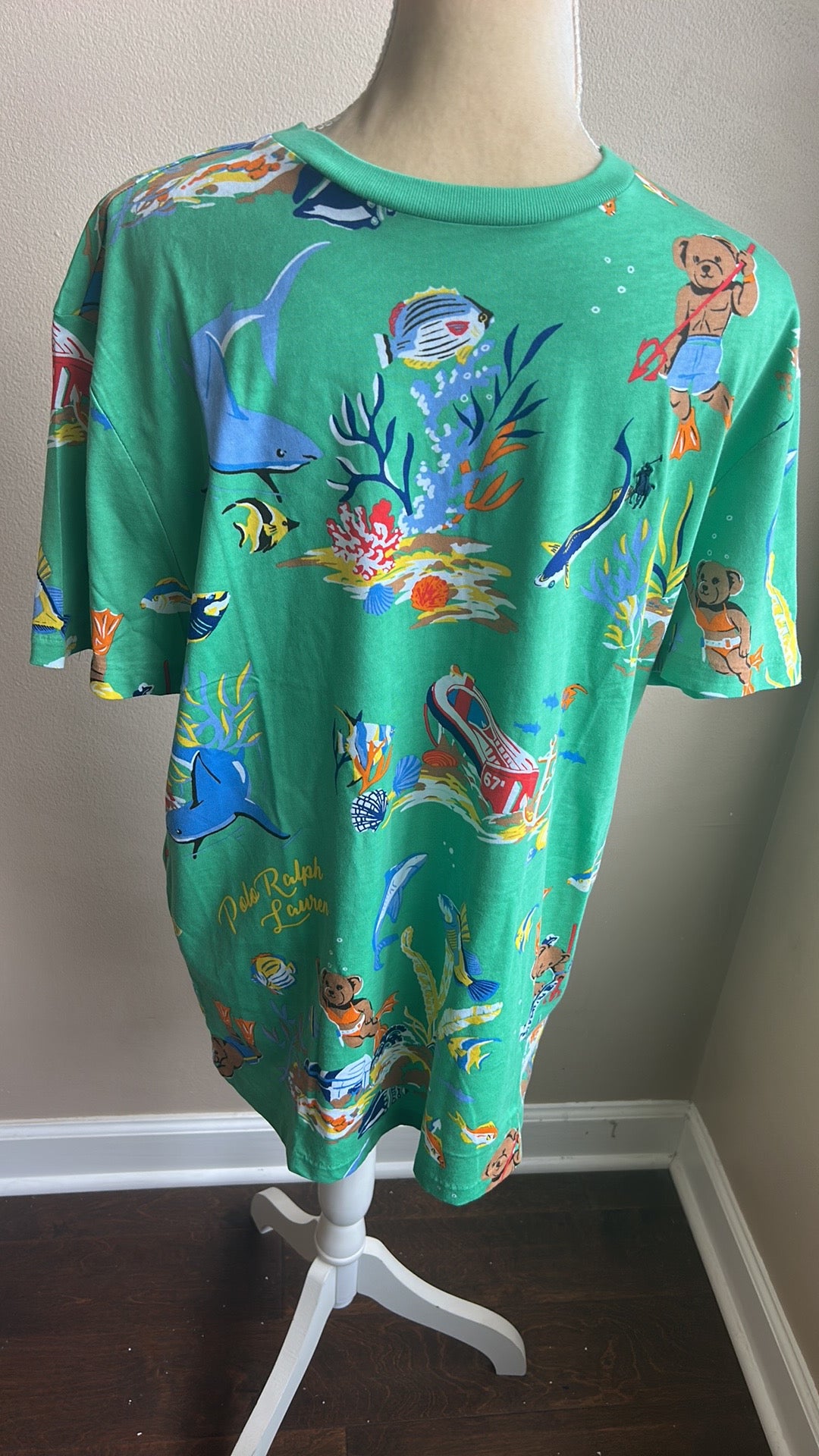 Polo Ralph Lauren Mens T-shirt Tropical Fish Beat Sz M Anchor Cotton