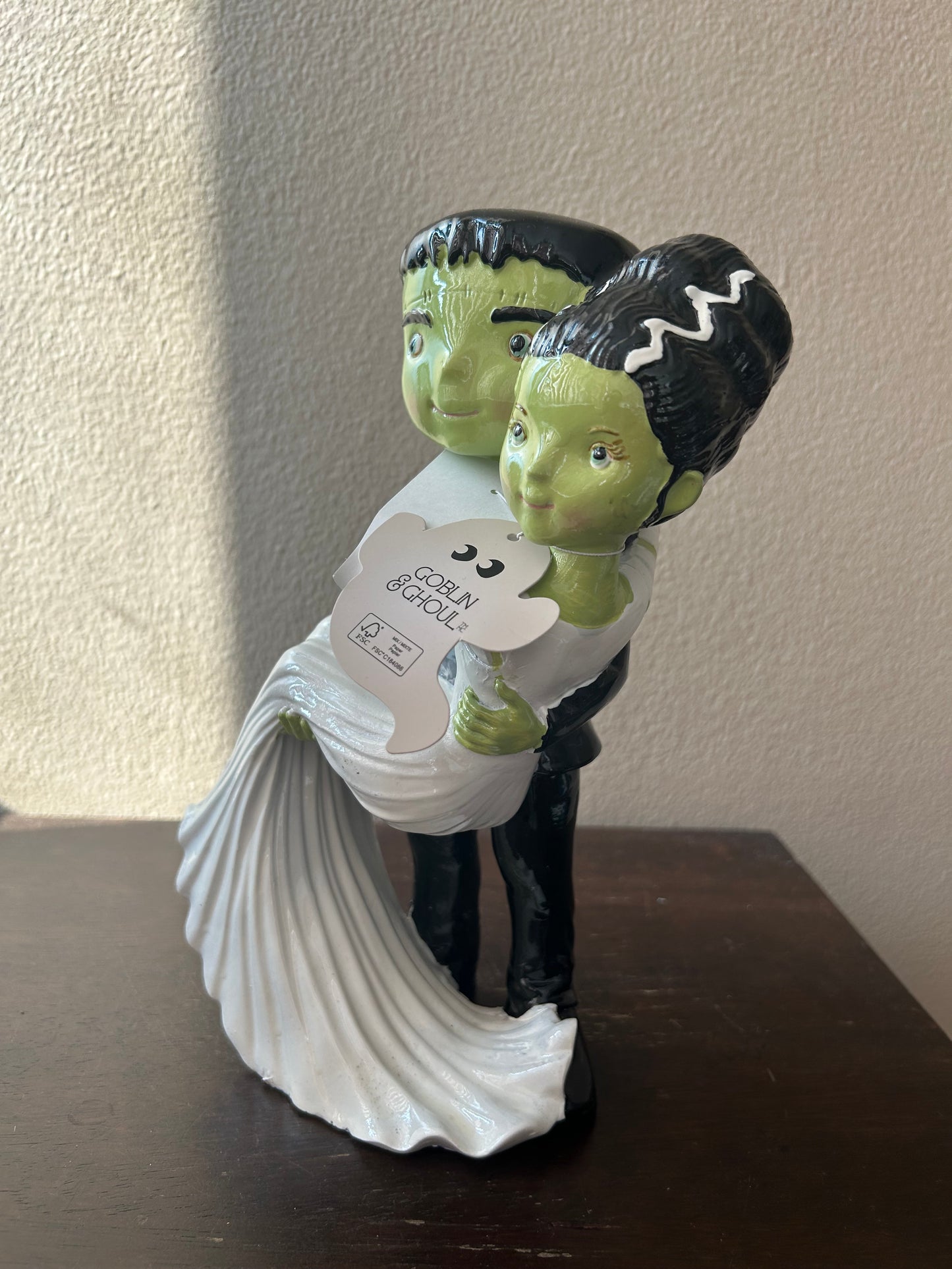 New Mr & Mrs Frankenstein couple Halloween Dancing Pose Figurine New 9.5” Tall