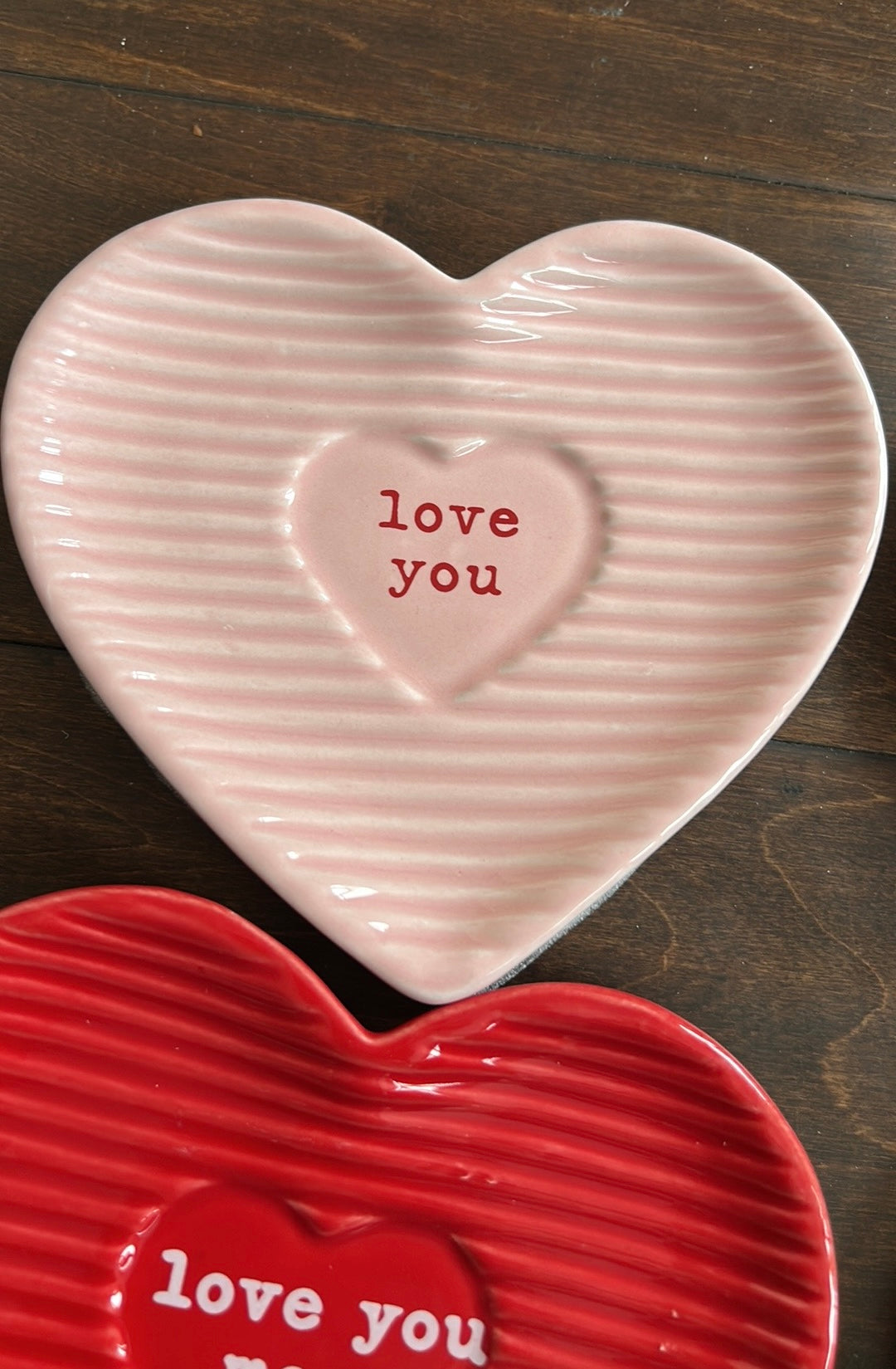 4pc Petal & Pearl Valentines Conversation Heart Appetizer Dessert Plates New
