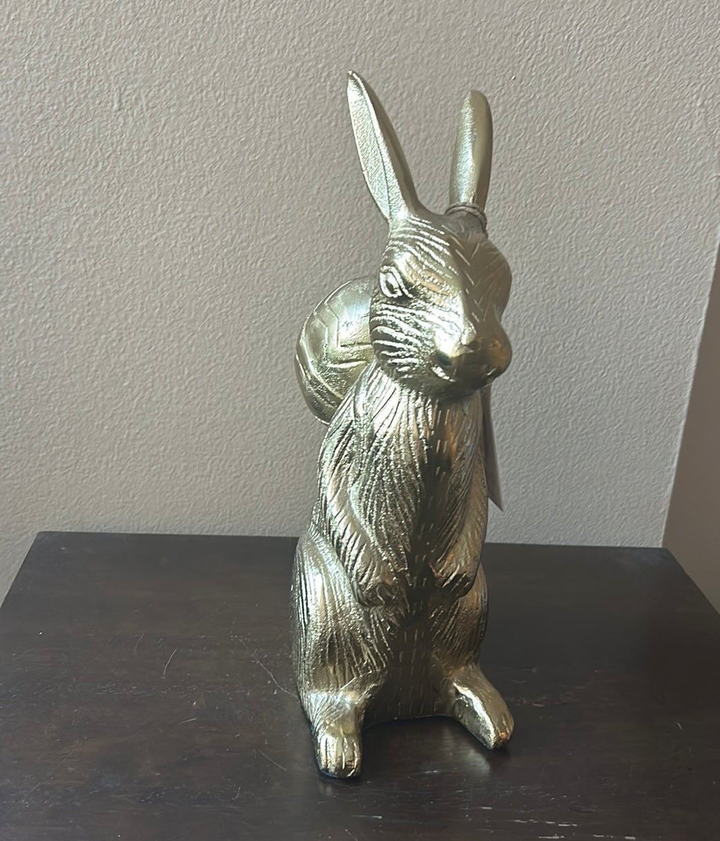 Rachel Ashwell Metal Bunny Rabbit Gold Easter Egg Backpack New 11 1/4”