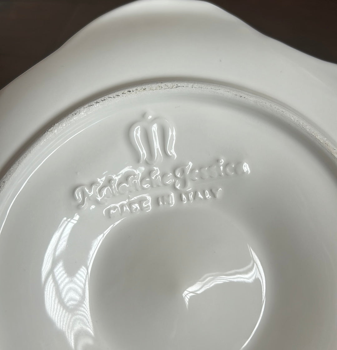 3 Maioliche Jessica Ceramic Oyster Platter White Made In Italy Each Holds 6 Oyst