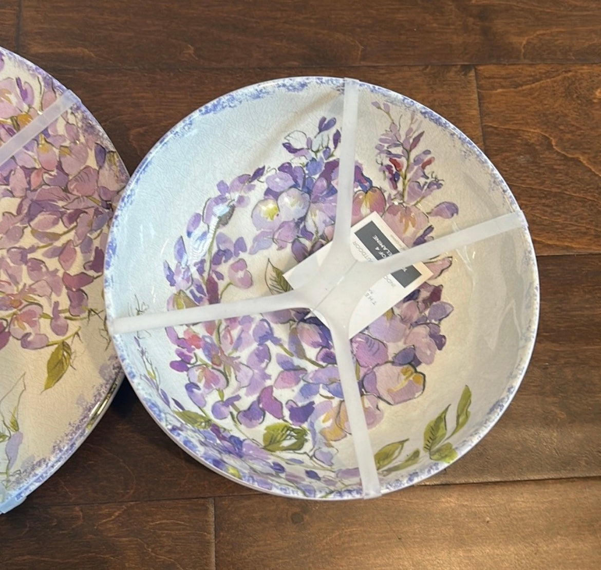Farmhouse Rachel Ashwell Melamine 8 Pc Dinnerware Set Lavender Purple Floral