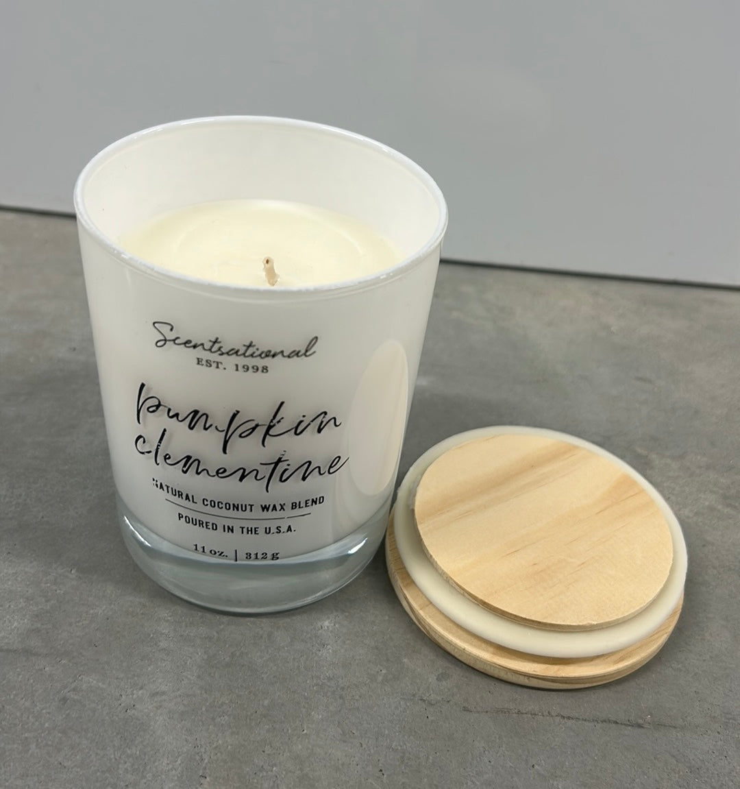 Scentsational Pumpkin Clementine Candle Glass Jar 11 Oz Coconut Wax