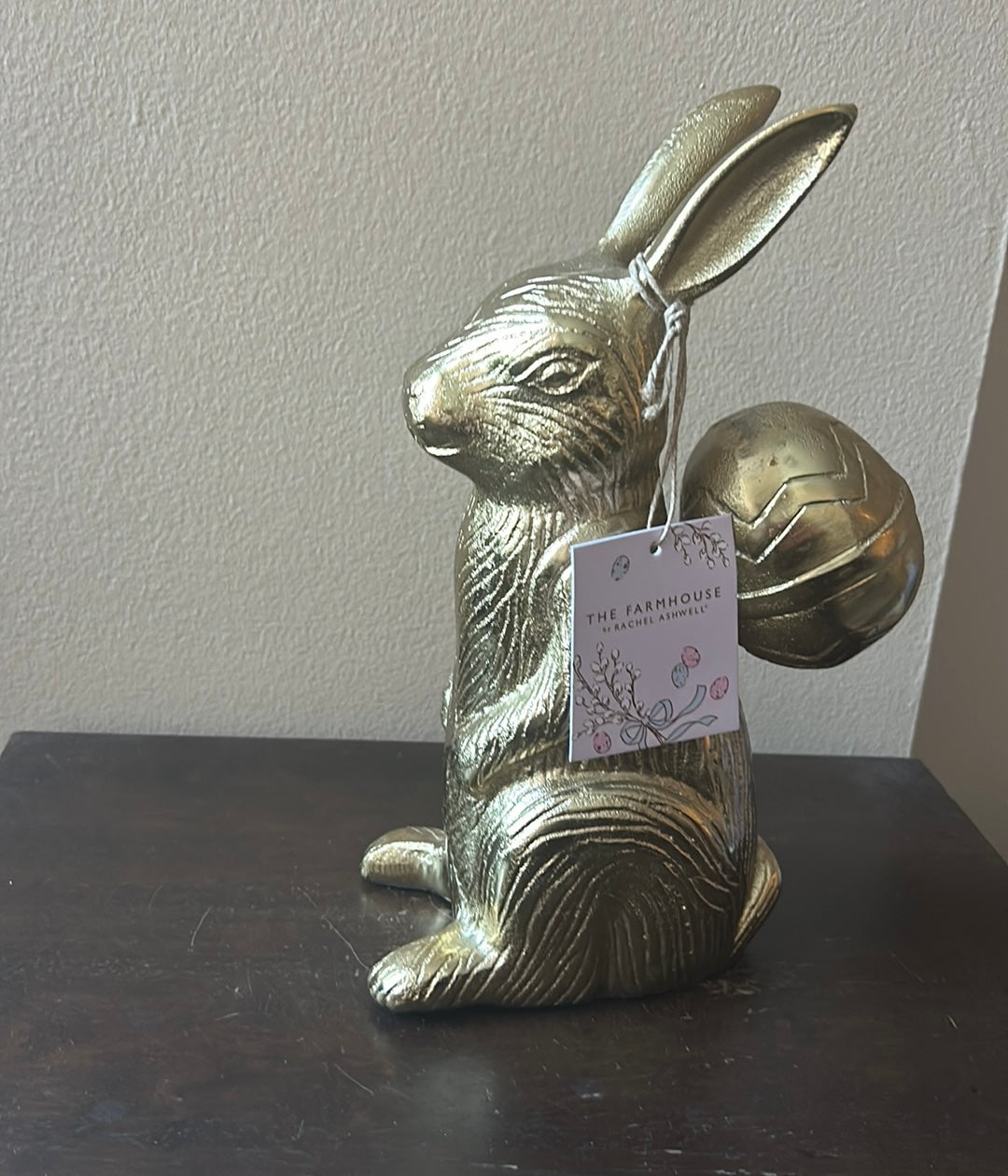 Rachel Ashwell Metal Bunny Rabbit Gold Easter Egg Backpack New 11 1/4”