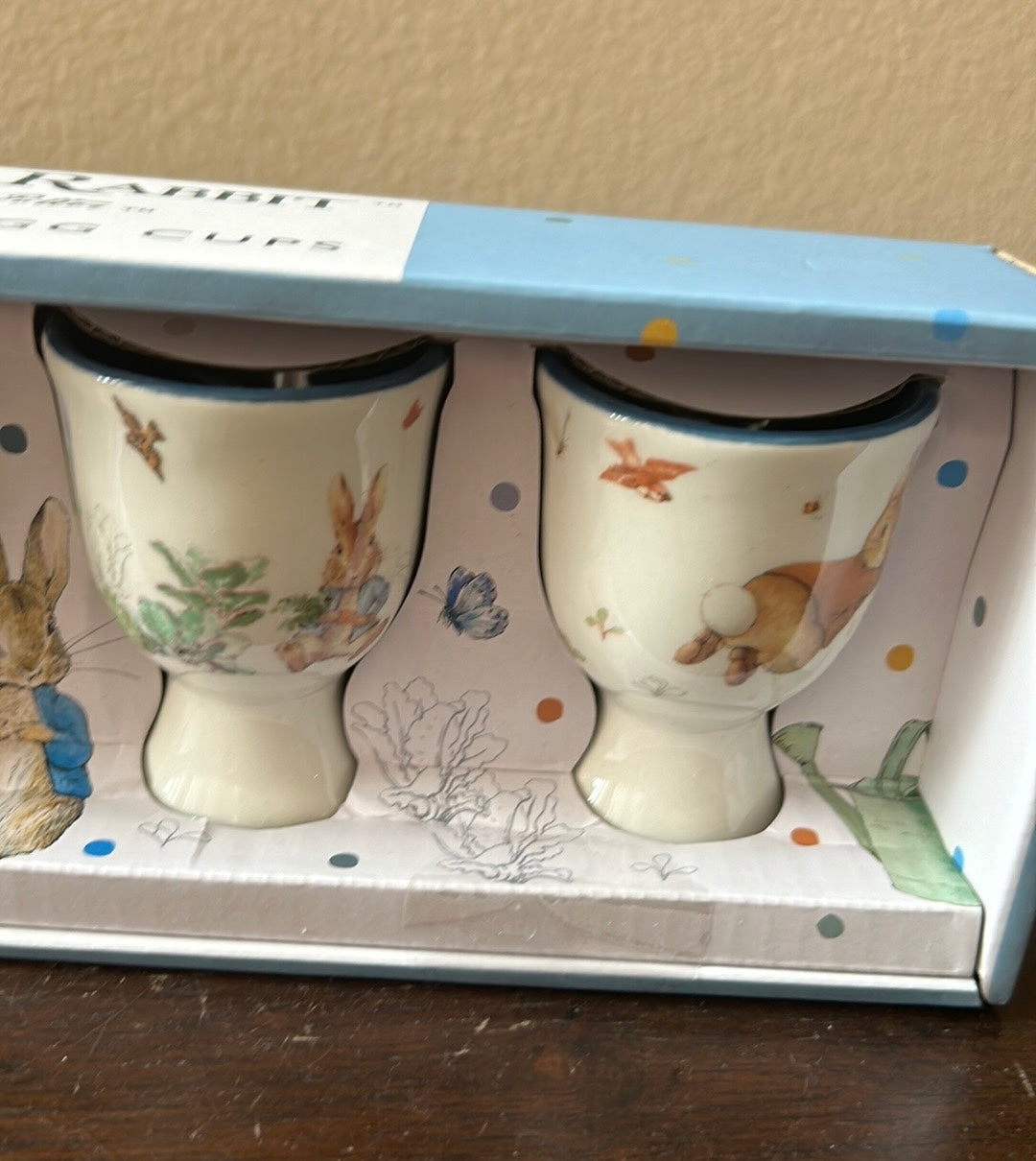 Beatrix Potter Peter Rabbit Boiled Egg Holder Mini Cup Spring Gift Set of 4 NEW